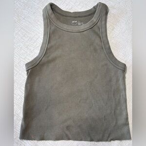 Aerie Olive Green Ribbed Tank Top Women’s Small
